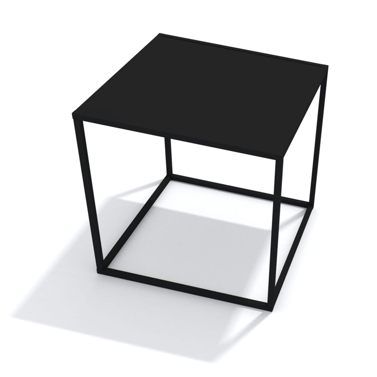 czarny stolik loftowy prosty kubiczny